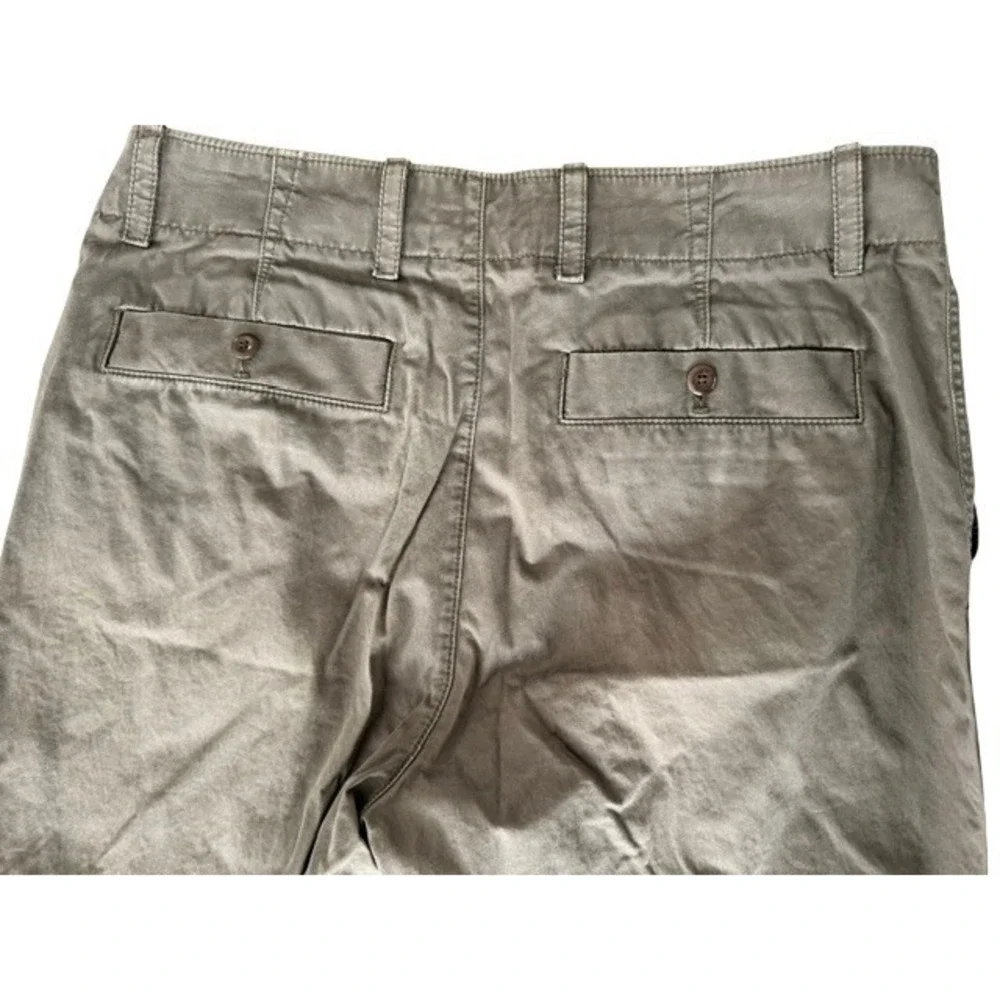 Olive Green Fatigue Utility Pants Cotton Twill Straight Leg Trousers 33 Waist